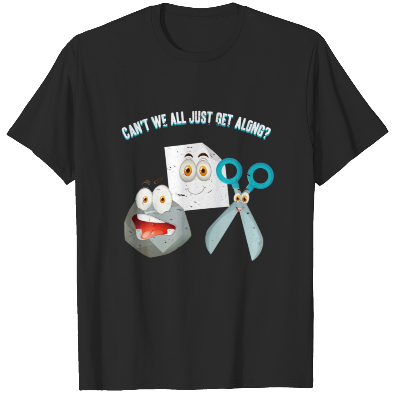 Can’t We All Just Get Along Rock Paper Scissors T-shirt
