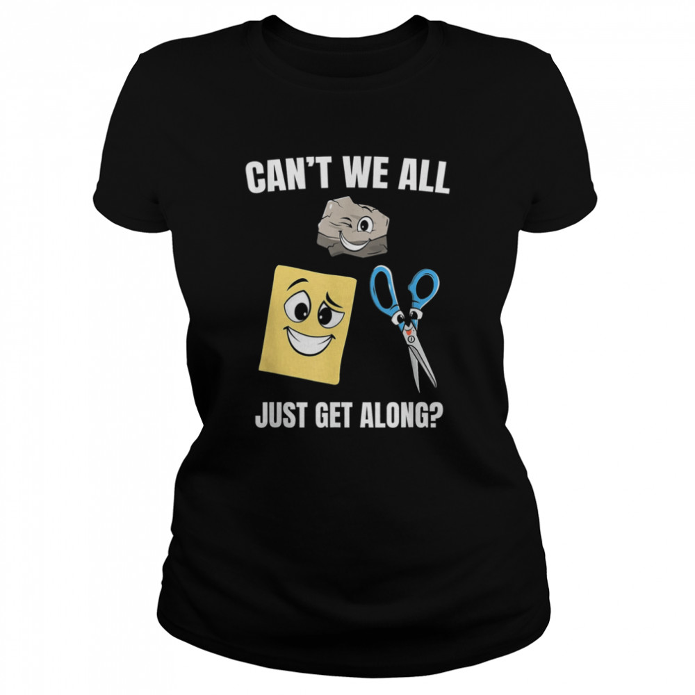 Can’t We All Just Get Along Rock Paper Scissors T-Shirt DZT01