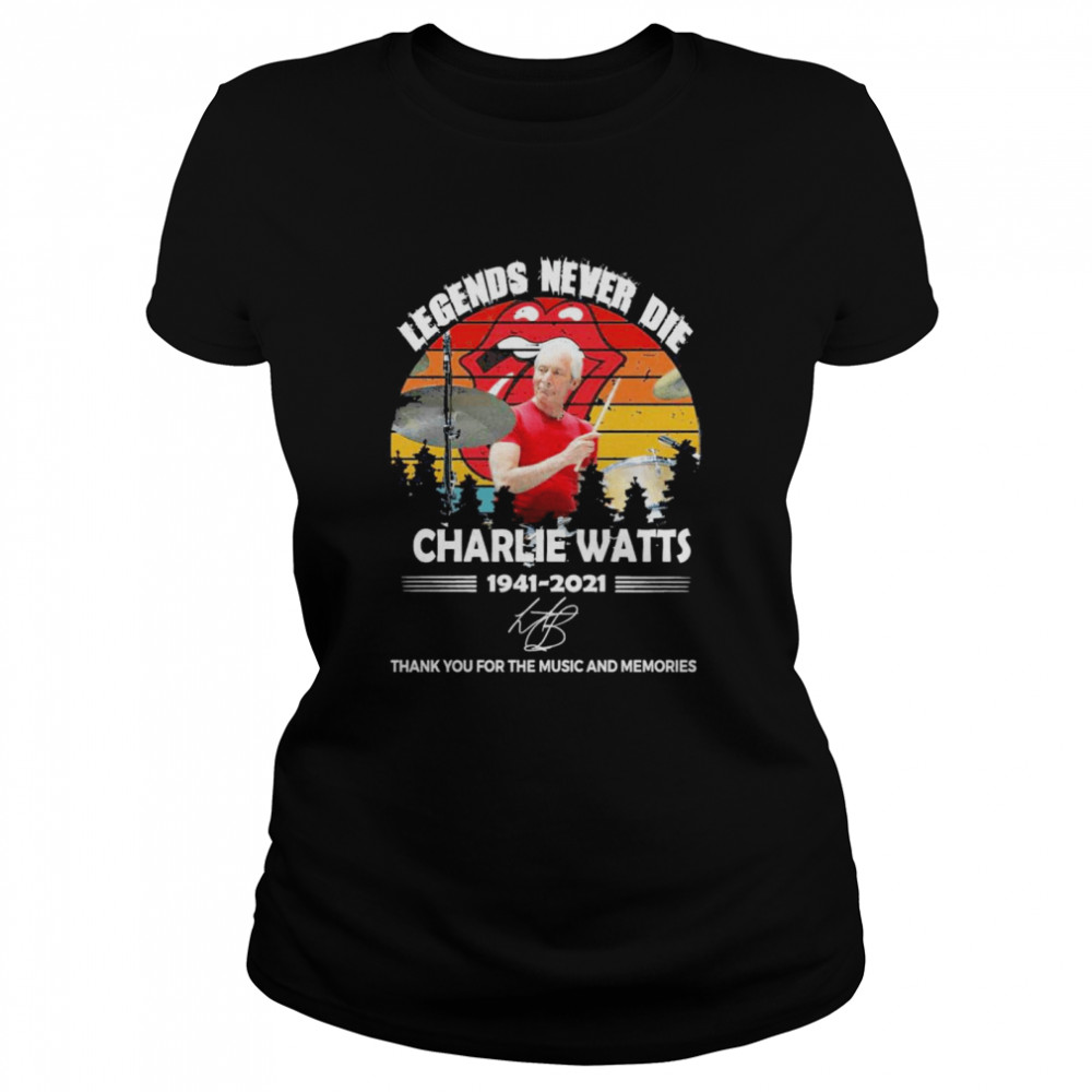 Charlie Watts Legends Never Die Signature Tee DZT01