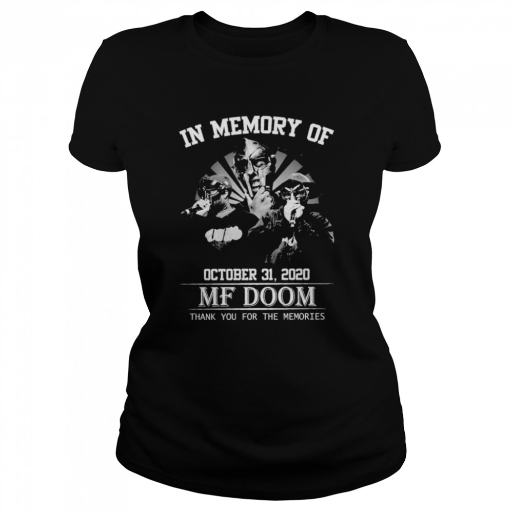 In Memory of October 31, 2020 MF DOOM Thank You for the Memories Signatures Graphic Tee DZT