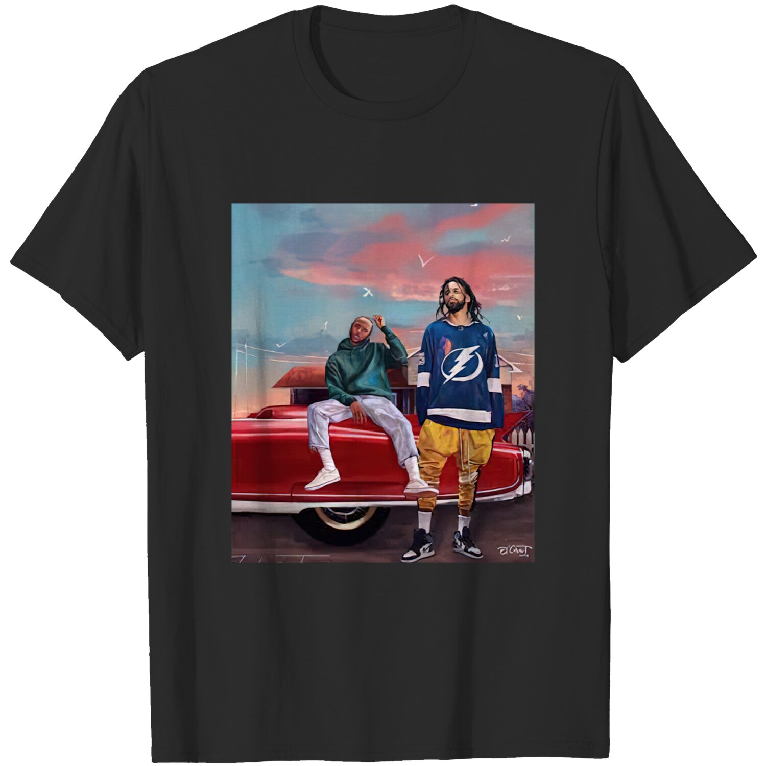 J Cole and Kendrick Lamar T-Shirt DZT