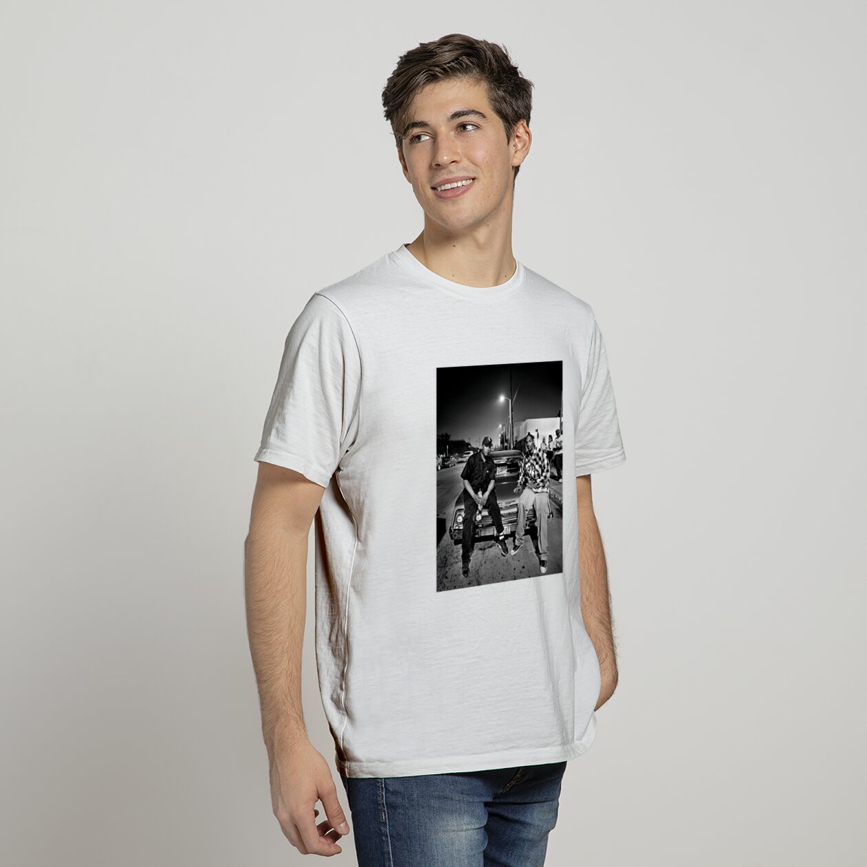 Legends of Hip Hop Vintage Graphic Tee featuring Eminem, Dr. Dre, Ice Cube, and Snoop Dogg DZT01