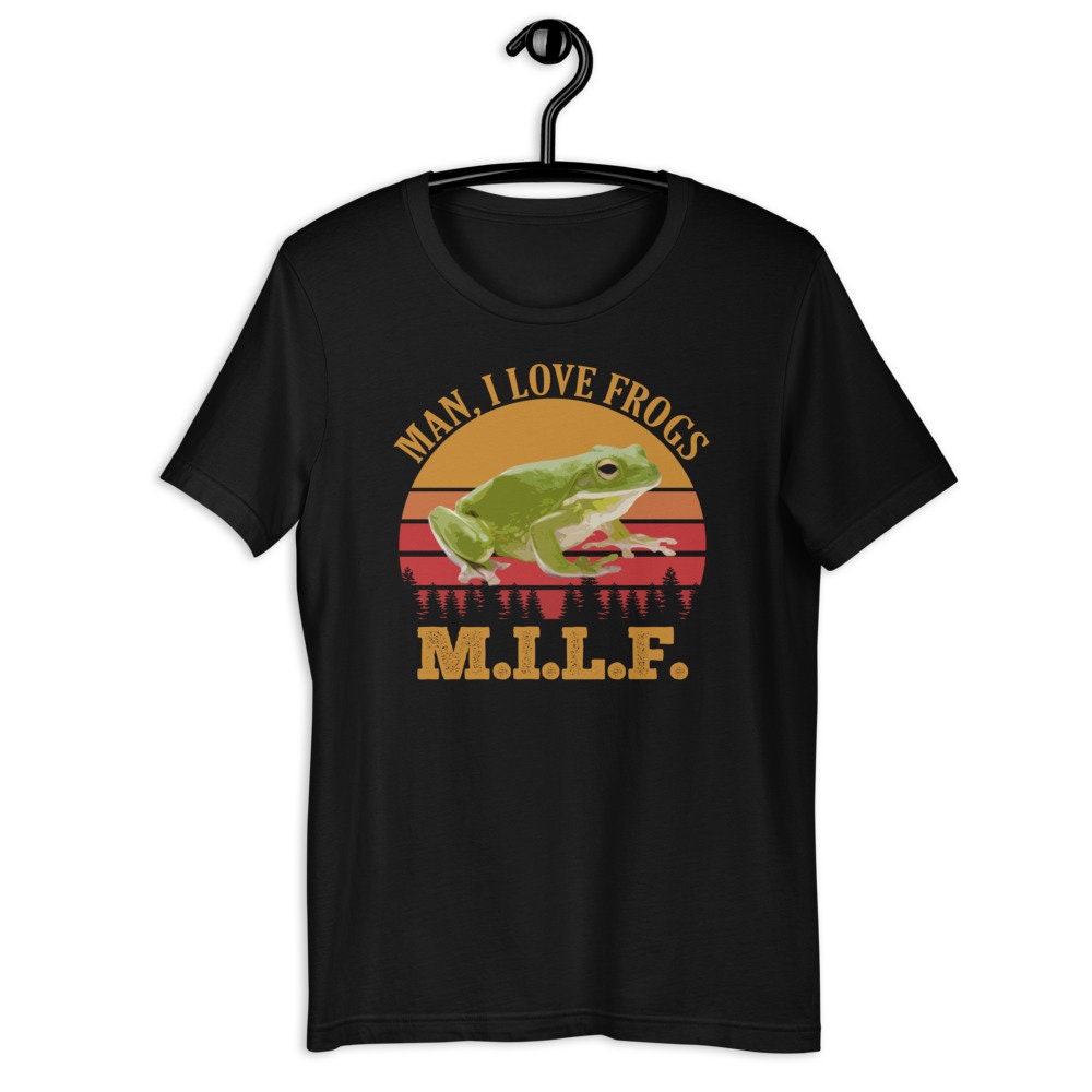 Man I Love Frogs Vintage Funny Graphic Tee DZT