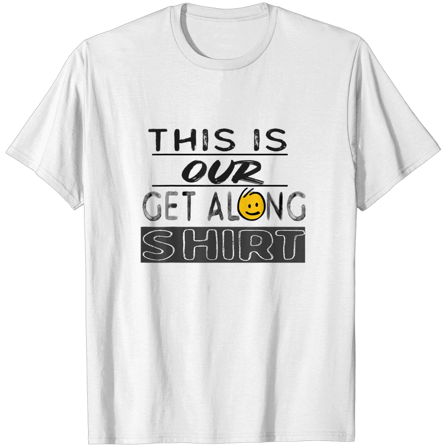 Men’s Get Along Shirt For Siblings 2 Heads Graphic Tee DZT