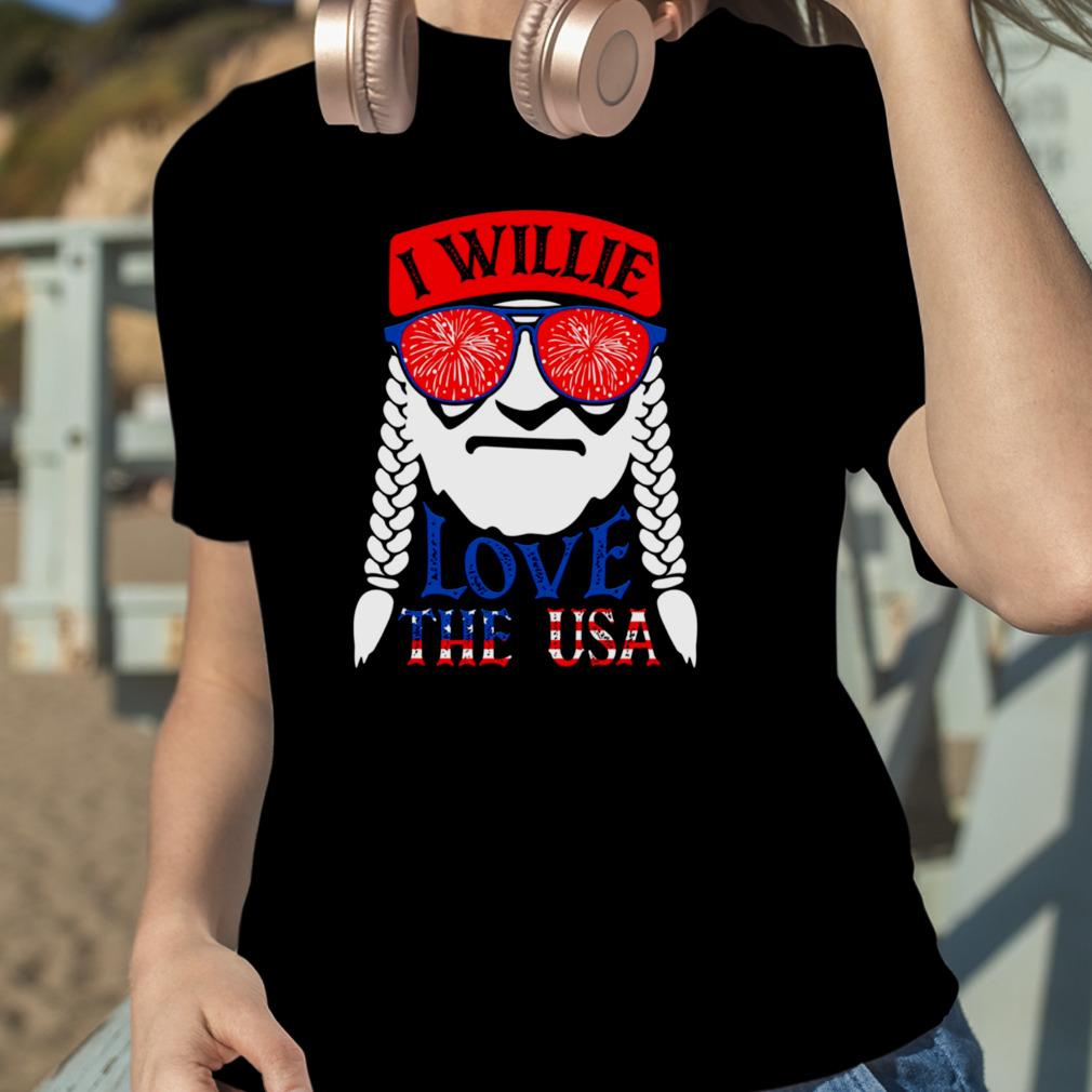Patriotic Distressed Vintage I Willie N Love The USA Willie Nelson ShirtDZT