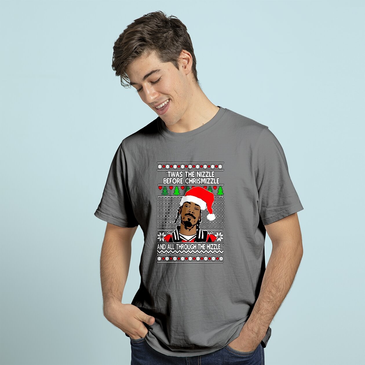 Snoop Dogg ‘Twas The Nizzle Before Chrismizzle Ugly Christmas Graphic Tee DZT