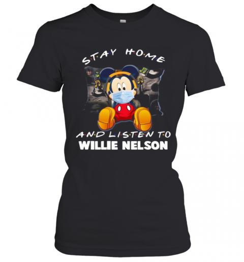 Willie Nelson Mickey Mouse Stay Home Graphic Tee DZT